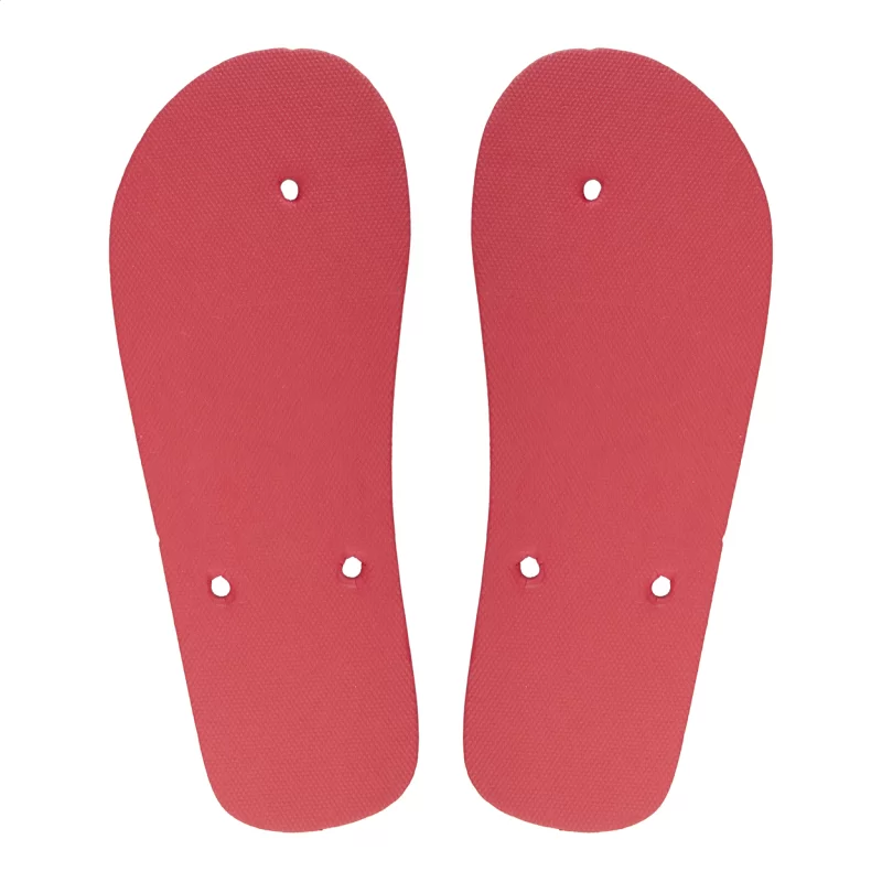 plážové žabky na zakázku - podrážka červená s potiskem loga