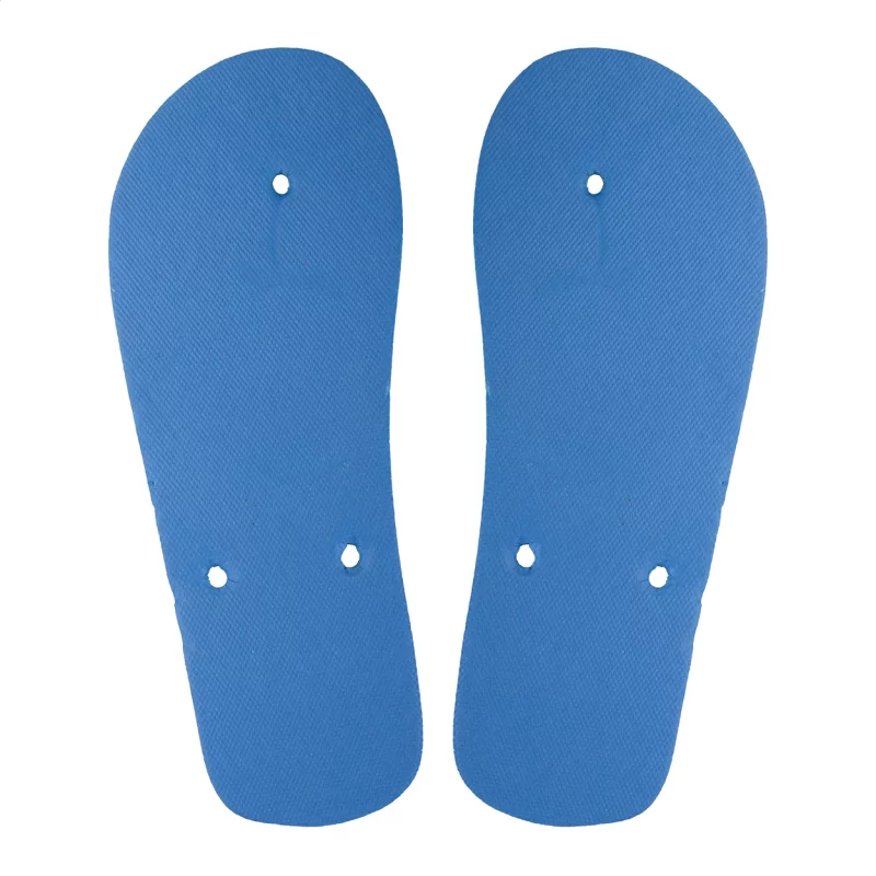 plážové žabky na zakázku - podrážka modrá s potiskem loga