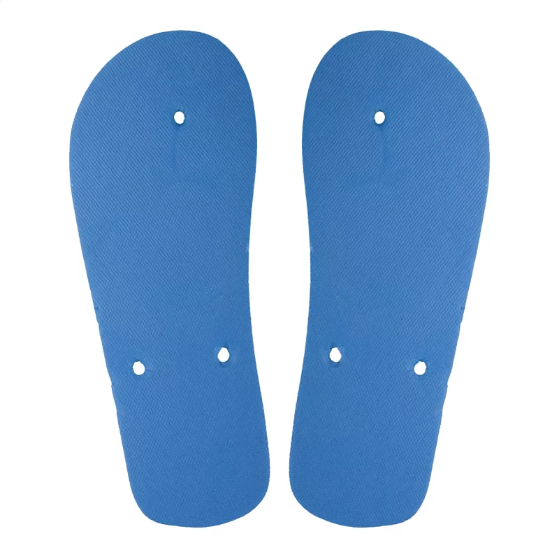 plážové žabky na zakázku - podrážka modrá s potiskem loga