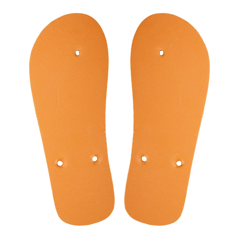 plážové žabky na zakázku - podrážka oranžová s potiskem loga