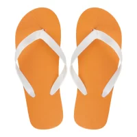 plážové žabky na zakázku - podrážka oranžová s potiskem loga - foto 2