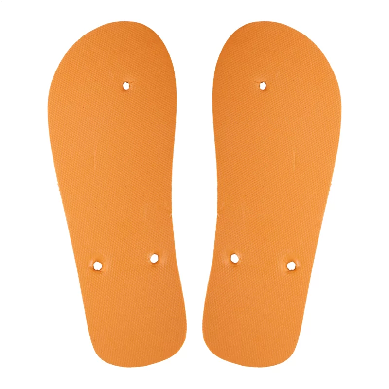 plážové žabky na zakázku - podrážka oranžová s potiskem loga