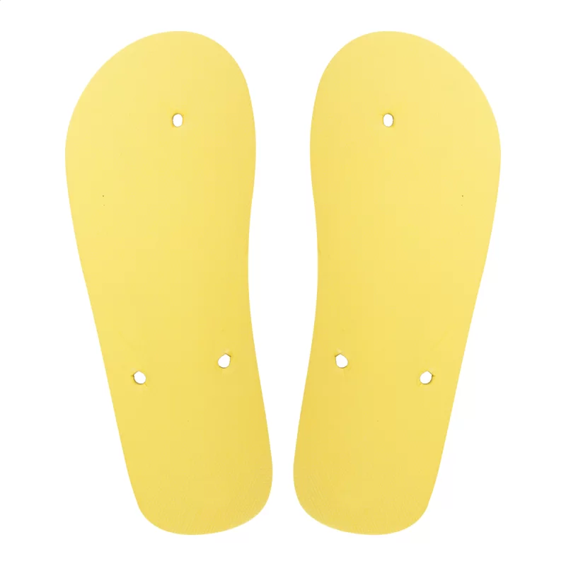 plážové žabky na zakázku - podrážka žlutá s potiskem loga