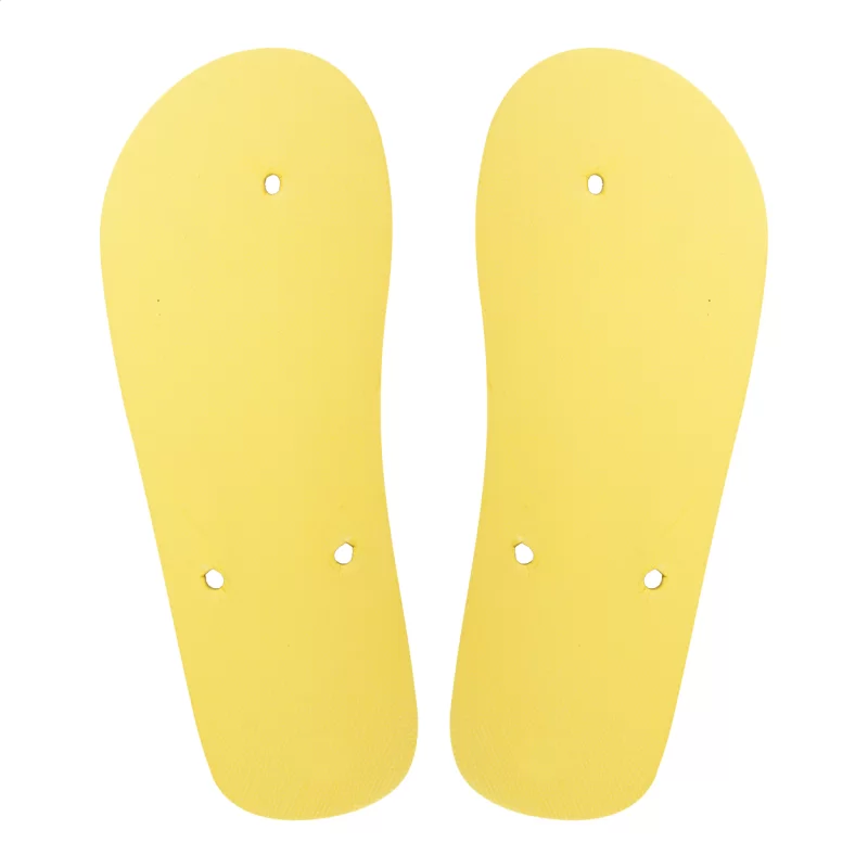 plážové žabky na zakázku - podrážka žlutá s potiskem loga