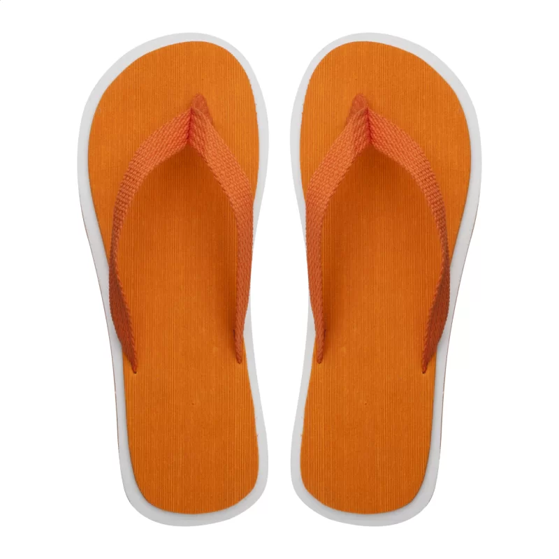 plážové žabky oranžová s potiskem loga