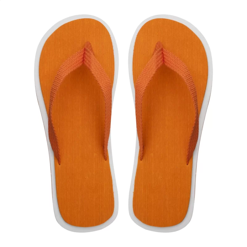 plážové žabky oranžová s potiskem loga