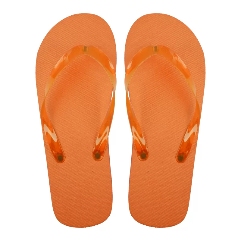 plážové žabky oranžová s potiskem loga