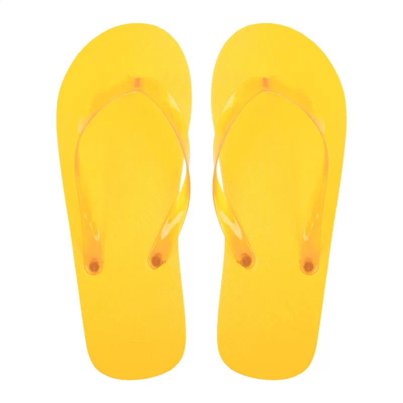 plážové žabky žlutá s potiskem loga