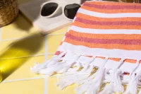 Plážový ručník oranžová s potiskem loga - foto 3