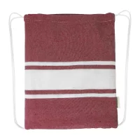 plážový ručník z recyklované bavlny a taška se stahovací šňůrkou červená s potiskem loga - foto 5