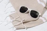 plážový ručník z recyklované bavlny a taška se stahovací šňůrkou přírodní s potiskem loga - foto 6