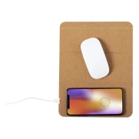 podložka pod myš s bezdrátovou nabíječkou přírodní s potiskem loga - foto 2
