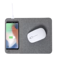 podložka pod myš s bezdrátovou nabíječkou šedá s potiskem loga - foto 5