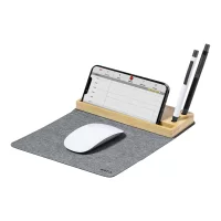 podložka pod myš s bezdrátovou nabíječkou tmavě šedá s potiskem loga - foto 5