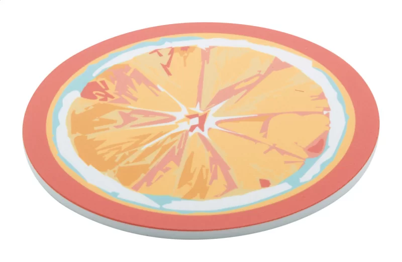 podšálek, čtverec bílá s potiskem loga