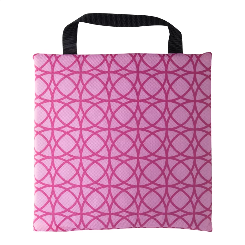 polštářek na sezení na zakázku černá s potiskem loga