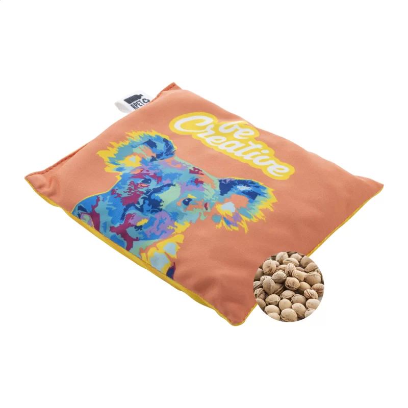 polštářek s třešňovými peckami bílá — reklamní předmět s vlastním potiskem polštářek s třešňovými peckami bílá s potiskem loga