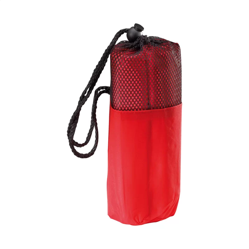 pončo červená s potiskem loga