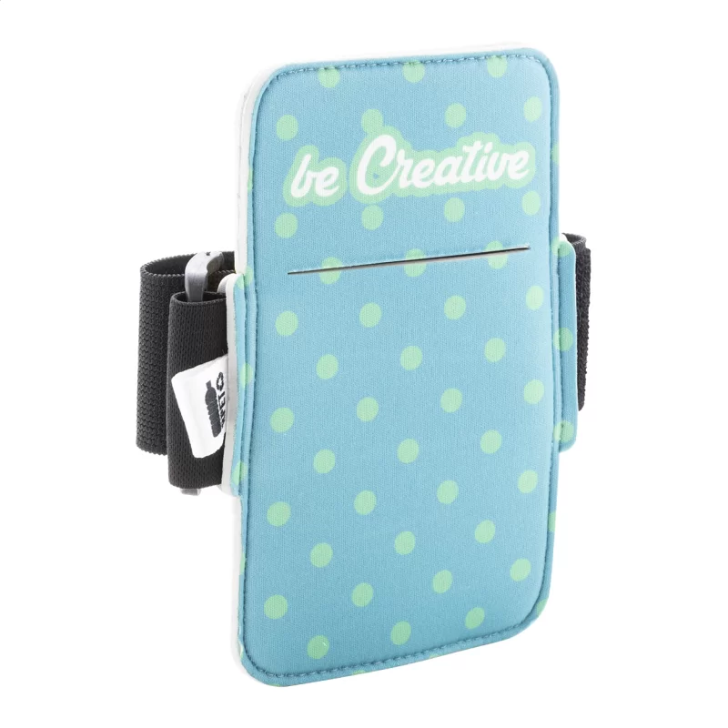 pouzdro na ruku na mobil na zakázku bílá s potiskem loga