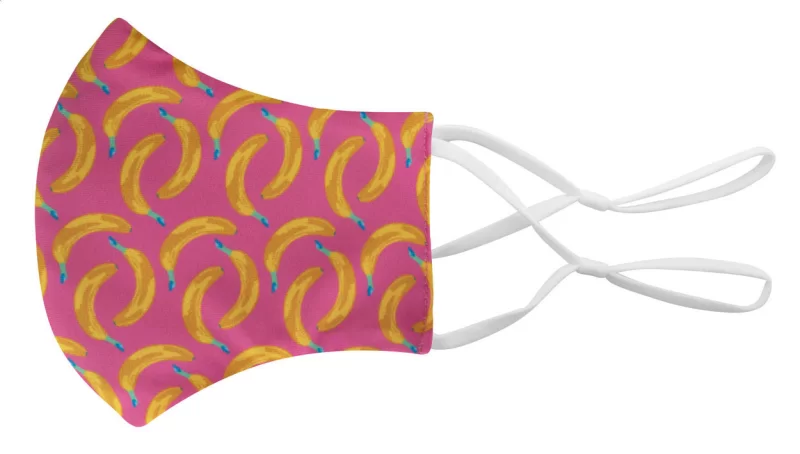 pratelná maska na obličej bílá s potiskem loga