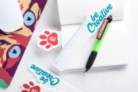 pravítko na zakázku bílá s potiskem loga - foto 3