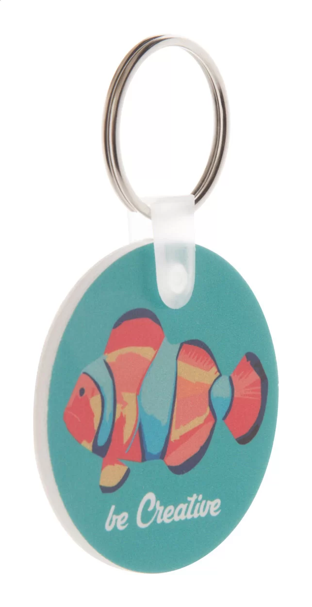 přívěšek na klíče bílá s potiskem loga