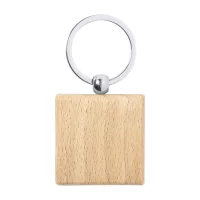 přívěšek na klíče,čtverec přírodní s potiskem loga - foto 2