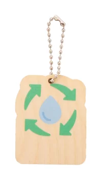 přívěšek na klíče, koloběh vody přírodní s potiskem loga - foto 2