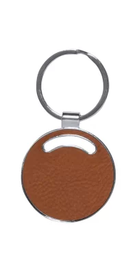 přívěšek na klíče, kruh hnědá s potiskem loga - foto 2