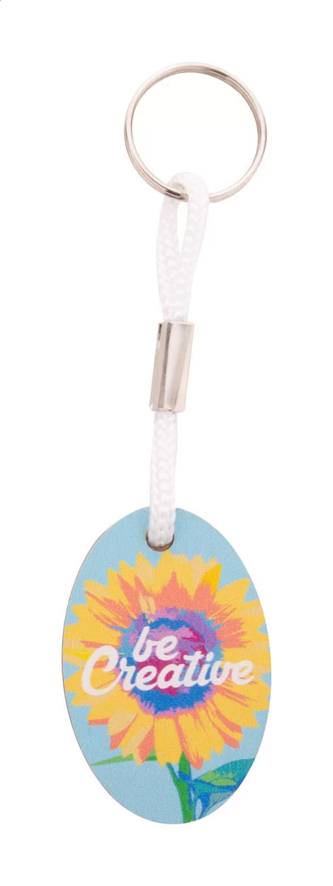 přívěšek na klíče na zakázku bílá s potiskem loga