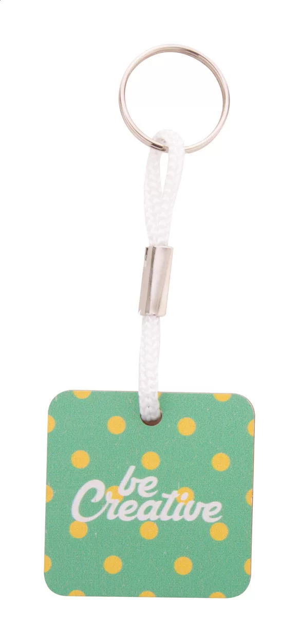 přívěšek na klíče na zakázku bílá s potiskem loga