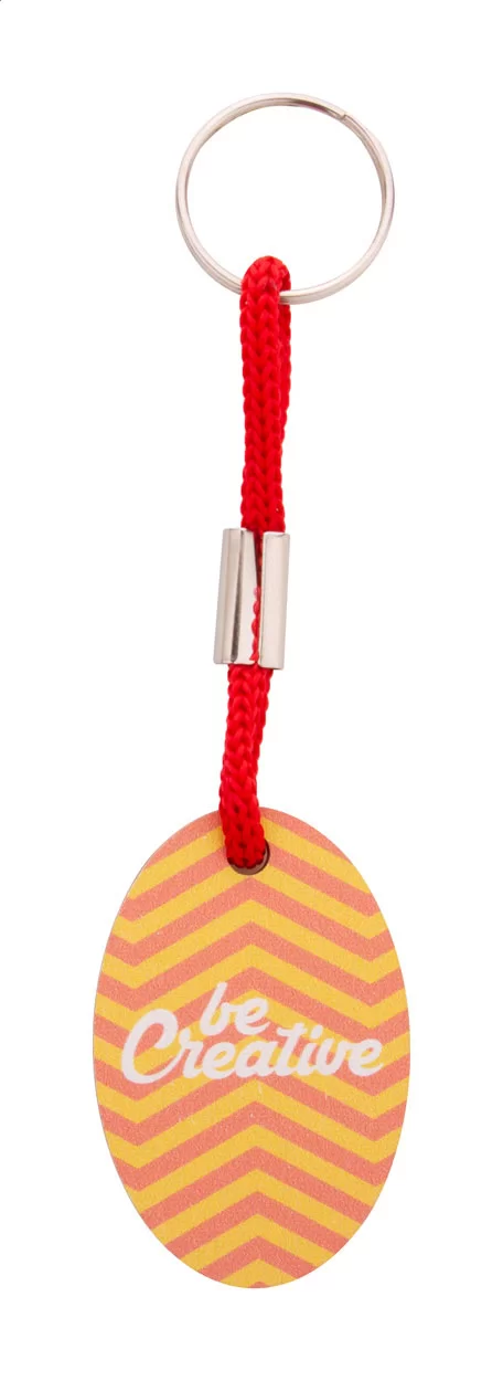 přívěšek na klíče na zakázku červená s potiskem loga