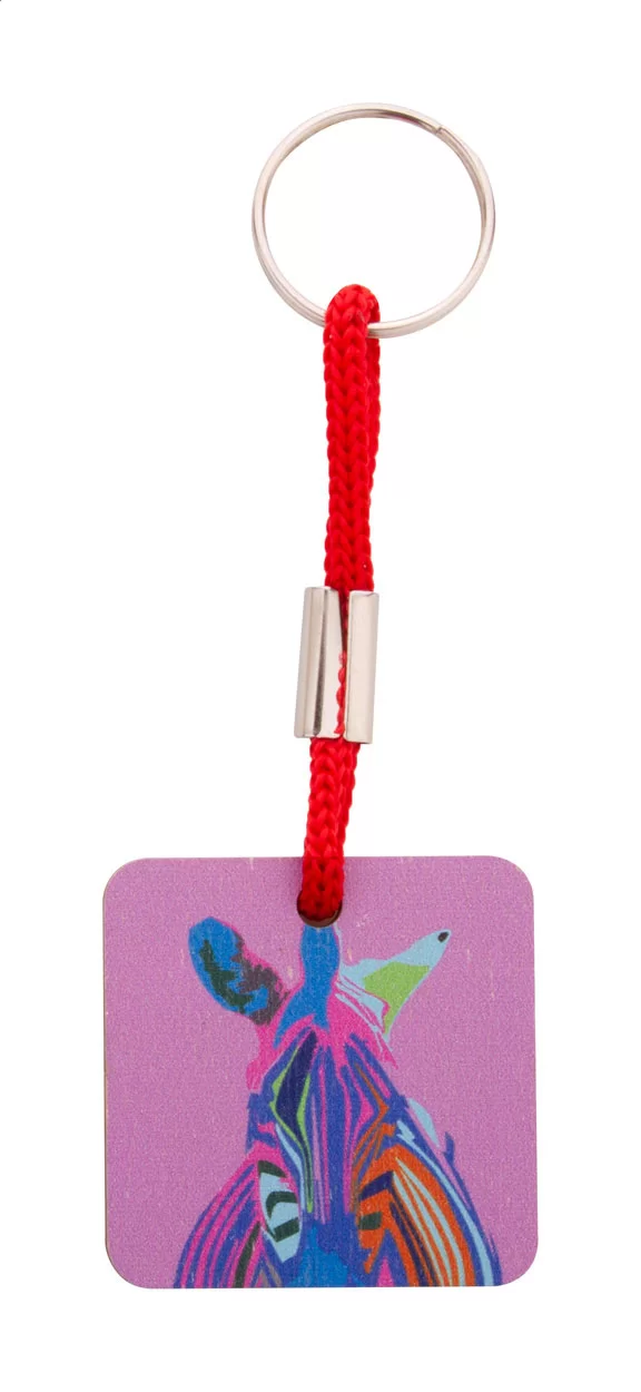 přívěšek na klíče na zakázku červená s potiskem loga