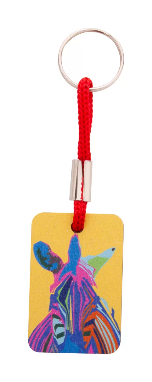 přívěšek na klíče na zakázku červená s potiskem loga