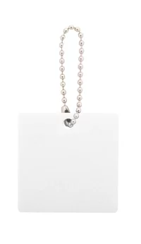 přívěšek na klíče na zakázku, čtverec bílá s potiskem loga - foto 2