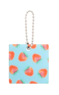 přívěšek na klíče na zakázku, čtverec bílá s potiskem loga - foto 3