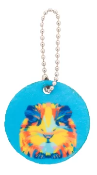 přívěšek na klíče na zakázku, kruh bílá s potiskem loga - foto 3