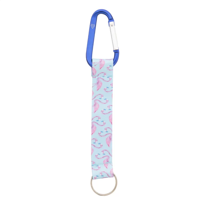 přívěšek na klíče na zakázku modrá s potiskem loga