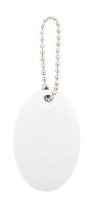 přívěšek na klíče na zakázku, ovál bílá s potiskem loga - foto 2