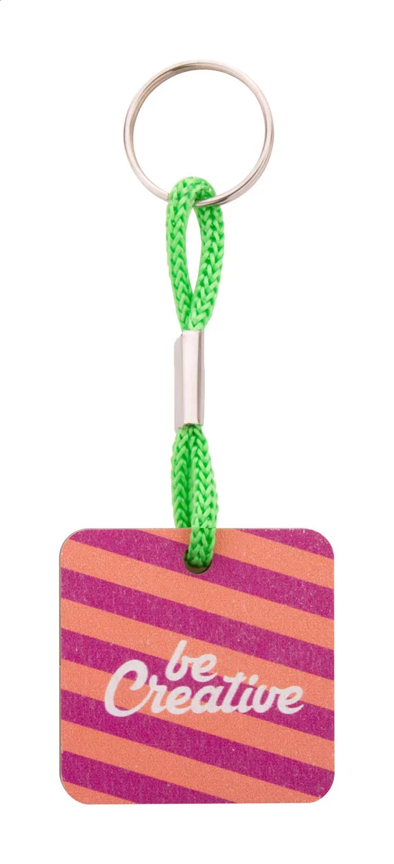 přívěšek na klíče na zakázku zelená s potiskem loga