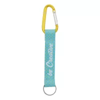 přívěšek na klíče na zakázku žlutá s potiskem loga - foto 3