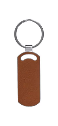 přívěšek na klíče, obdélník hnědá s potiskem loga - foto 2