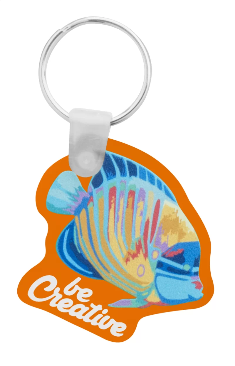 přívěšek na klíče oranžová s potiskem loga