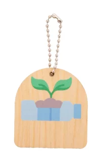 přívěšek na klíče, rostlina přírodní s potiskem loga - foto 2