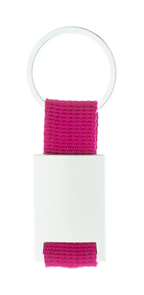 přívěšek na klíče růžová — reklamní předmět s vlastním potiskem přívěšek na klíče růžová s potiskem loga