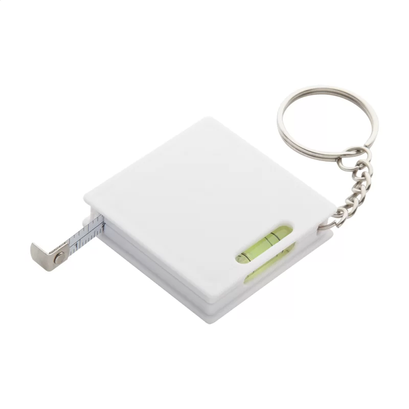 přívěšek na klíče s metrem - 1 m bílá s potiskem loga