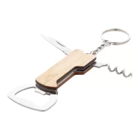 přívěšek na klíče s otvírák na láhve přírodní s potiskem loga - foto 3