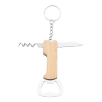 přívěšek na klíče s otvírák na láhve přírodní s potiskem loga - foto 5