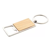 přívěšek na klíče s otvírákem na láhve přírodní s potiskem loga