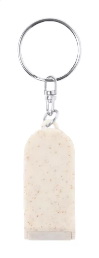 přívěšek na klíče se stojánkem na mobil přírodní s potiskem loga - foto 2